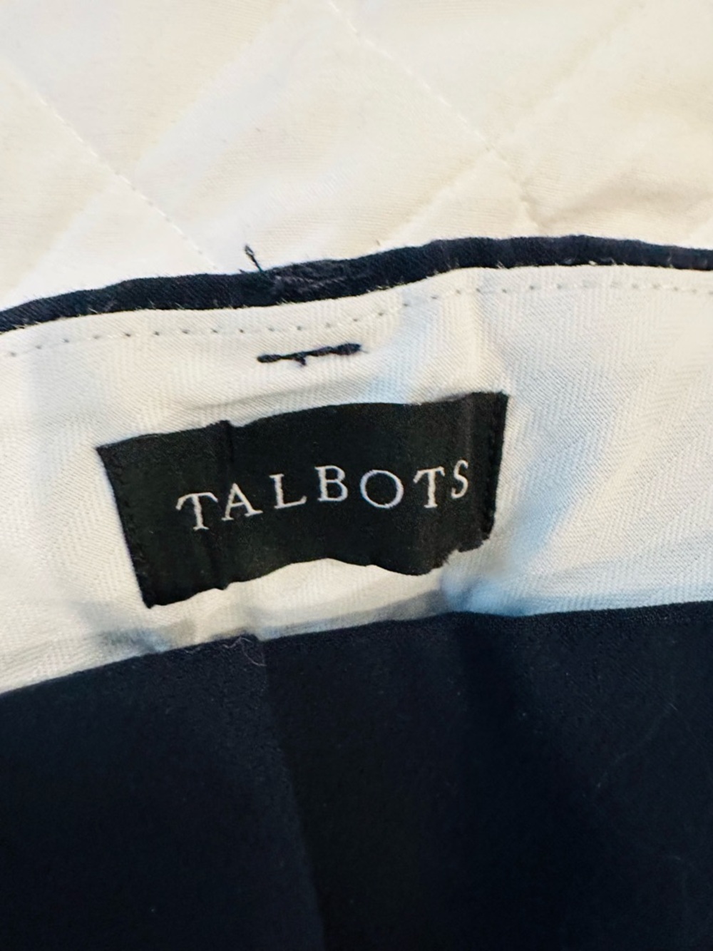 TALBOTS Dark Navy Dress Pants - Classic Straight Fit Hampshire Slit Ankle Pant - Picture 3 of 6